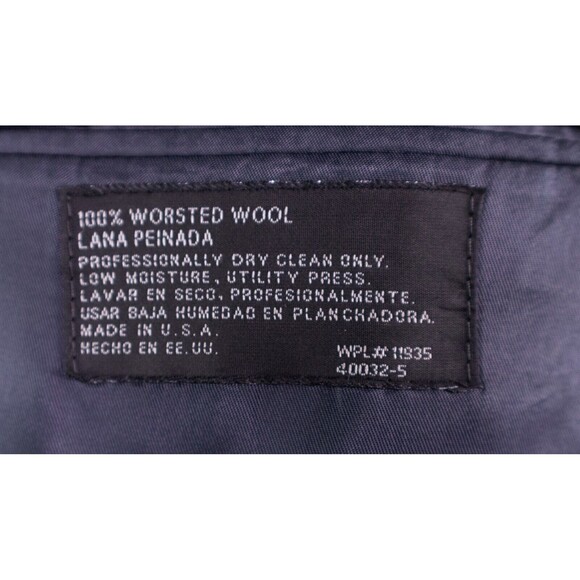 Stafford Executive Hartmax Worsted Wool 2 Gold Button Blazer Sz 46r Blue EUC - Picture 13 of 14